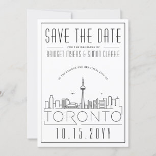 Toronto Wedding Stylized Skyline Save the Date Einladung