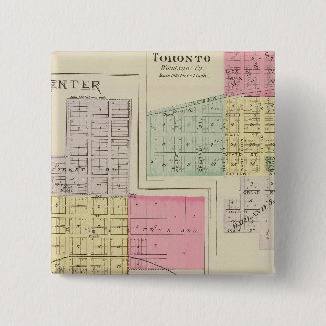 Toronto, Woodson Landkreis, Kansas Button (Vorderseite)