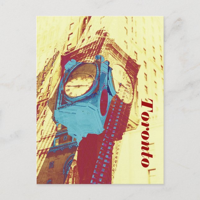 Toronzeit - alte Uhr mit Gewerkschaft Postkarte (Vorderseite)
