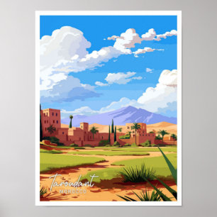 Toroudant Marokko Reisen Vintage Illustration Poster