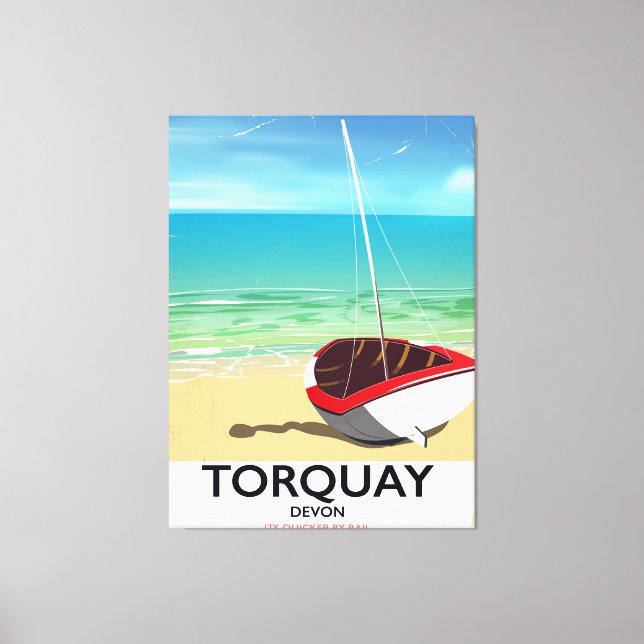 Torquay Devon Vintages Reiseplakat Leinwanddruck (Vorderseite)