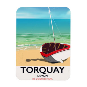Torquay Devon Vintages Reiseplakat Magnet