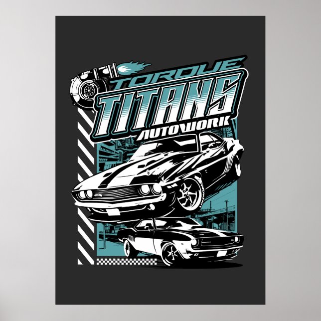 TORQUE TITANS AUTOWORKS - USA LEGEND CARS POSTER (Vorne)