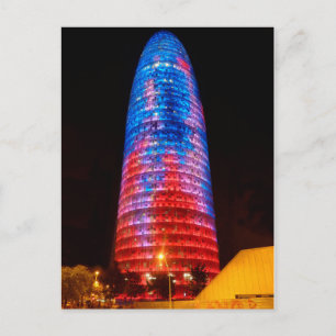 Torre Agbar in der Nacht, Barcelona Postkarte