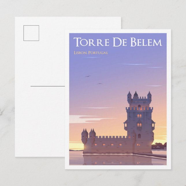 Torre de Belem Lissabon Postkarte (Vorne/Hinten)