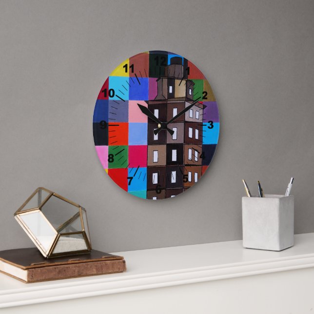 Torre de Hércules Abstract Painting by Alfred Fox Große Wanduhr (Büro)