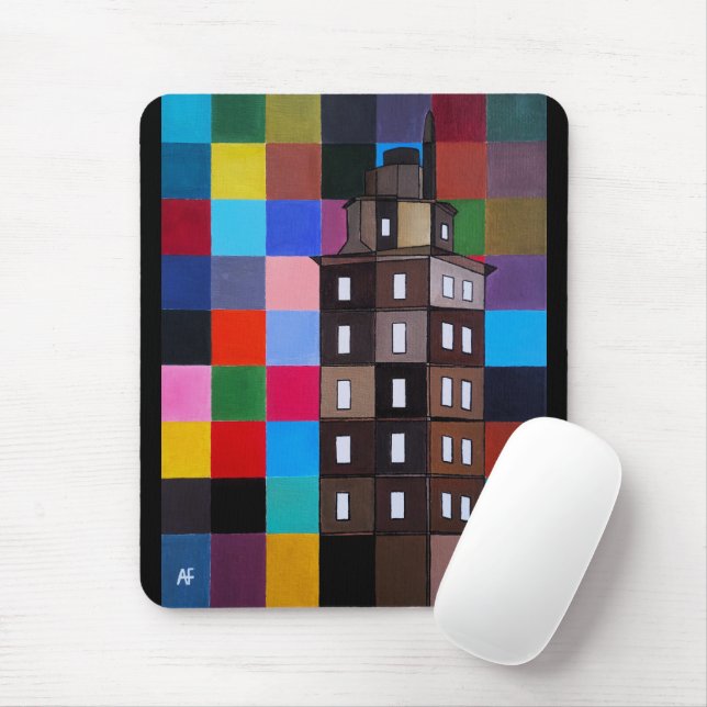 Torre de Hércules abstrakte Malerei von Alfred Fox Mousepad (Mit Mouse)