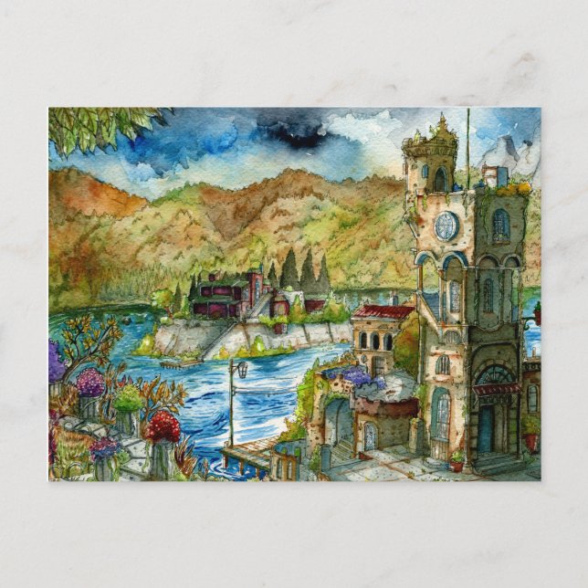 Torre del Lago Acuarela  Postkarte (Vorderseite)