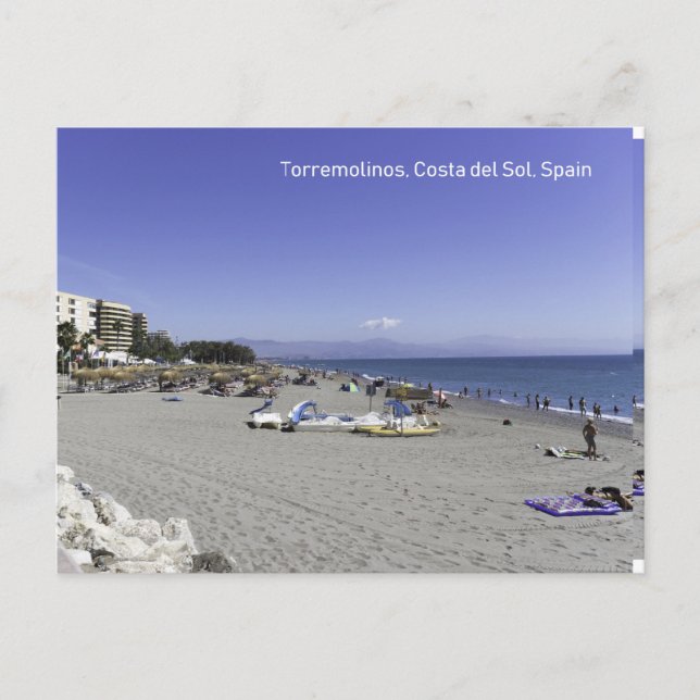 Torremolinos Beach, Costa del Sol, Spanien Postkarte (Vorderseite)
