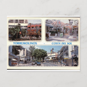 Torremolinos Costa del Sol Vintage Straßenansichte Postkarte