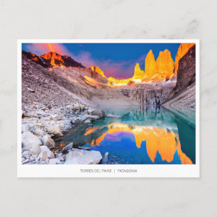 Torres del Paine, Chile Feiertagspostkarte