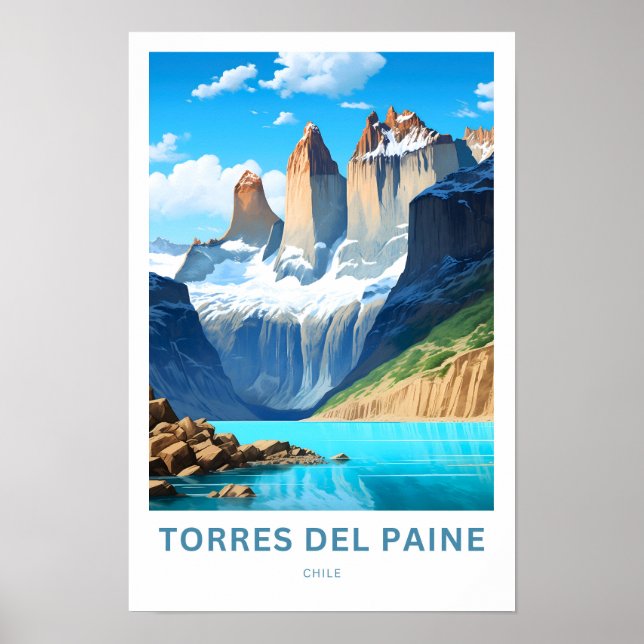 Torres Del Paine Chile Travel Print Poster (Vorne)