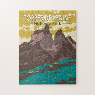 Torres del Paine Nationalpark Chile Kunst Vintage Puzzle