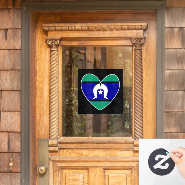 Torres Strait Islanders Herz Fensteraufkleber (Haustür)