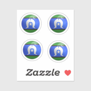 Torres Strait Islands Glossy Circle Flag Aufkleber