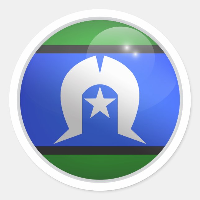 Torres Strait Islands Glossy Circle Flag Runder Aufkleber (Vorderseite)