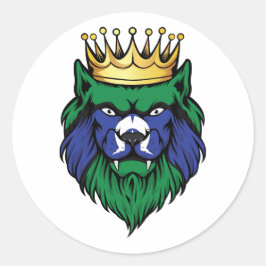 Torres Strait Islands Lion King Flag Runder Aufkleber