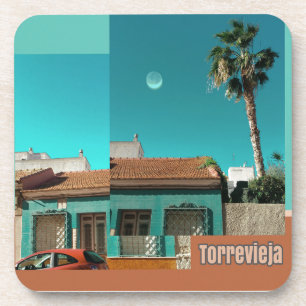 Torrevieja in Orange und Türkis Getränkeuntersetzer