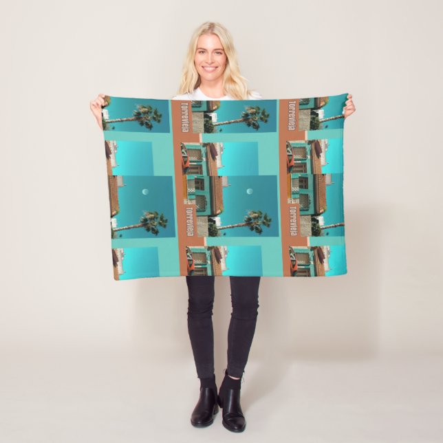 Torrevieja in Orange und Turqoise Fleecedecke (Beispiel)