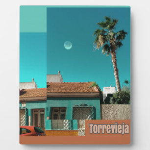 Torrevieja in Orange und Turqoise Fotoplatte