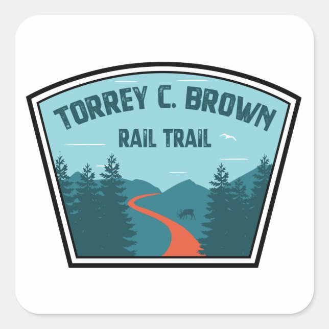 Torrey C. Brown Rail Trail Maryland Quadratischer Aufkleber (Vorderseite)