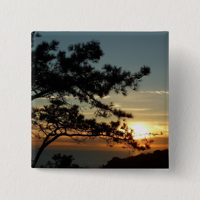 Torrey Pine Sunset I California Landscape Button (Vorderseite)