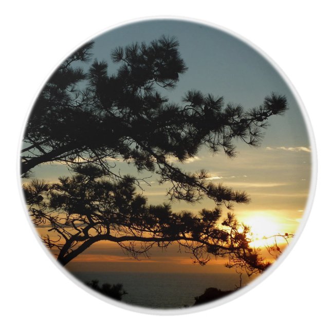 Torrey Pine Sunset I California Landschaft Keramikknauf (Vorderseite)