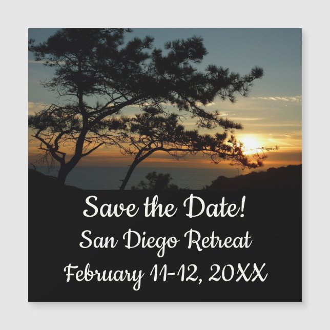 Torrey Pine Sunset I California Landschaft Magnetkarte (Vorderseite)