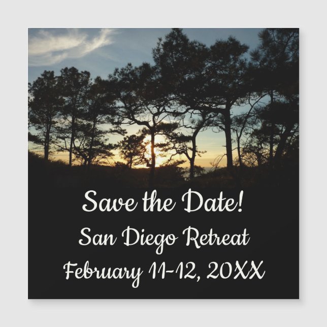 Torrey Pine Sunset II Kalifornien Landschaft Magnetkarte (Vorderseite)