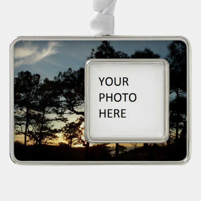 Torrey Pine Sunset II Kalifornien Landschaft Rahmen-Ornament Silber (Vorderseite)