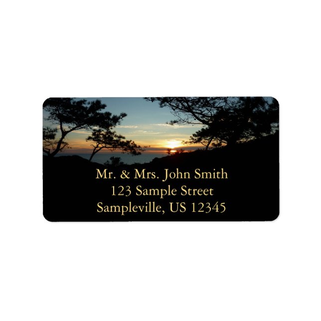 Torrey Pine Sunset III California Landschaft Adressaufkleber (Vorne)