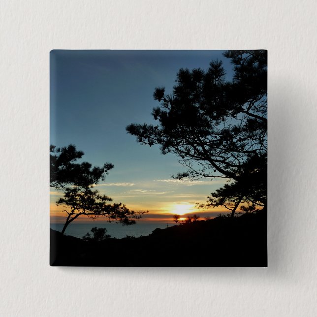 Torrey Pine Sunset III California Landschaft Button (Vorderseite)