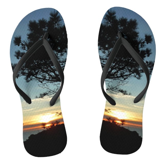 Torrey Pine Sunset III California Landschaft Flip Flops (Fußbett)