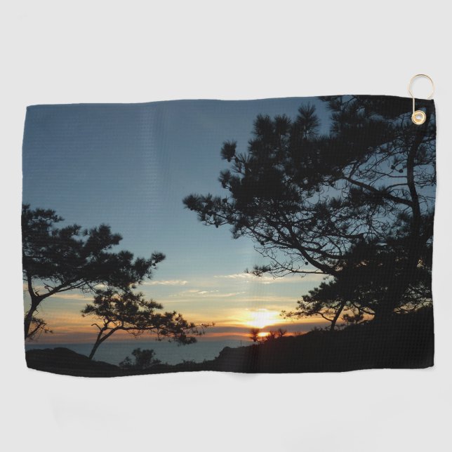 Torrey Pine Sunset III California Landschaft Golfhandtuch (Horizontal)