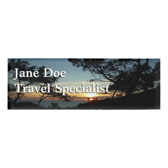 Torrey Pine Sunset III California Landschaft Namenschild (Vorderseite)