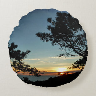 Torrey Pine Sunset III California Landschaft Rundes Kissen