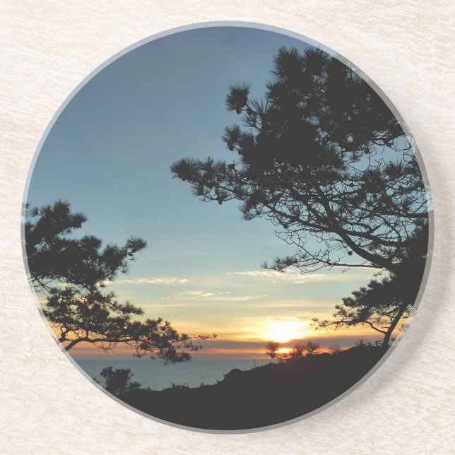 Torrey Pine Sunset III California Landschaft Sandstein Untersetzer (Vorne)