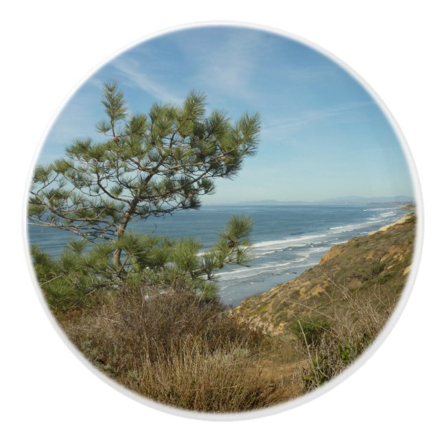 Torrey Pine und California Coastline Landschaft Keramikknauf (Vorderseite)