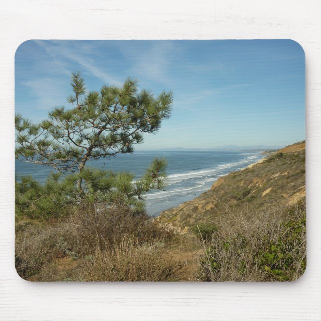 Torrey Pine und California Coastline Landschaft Mousepad (Vorne)