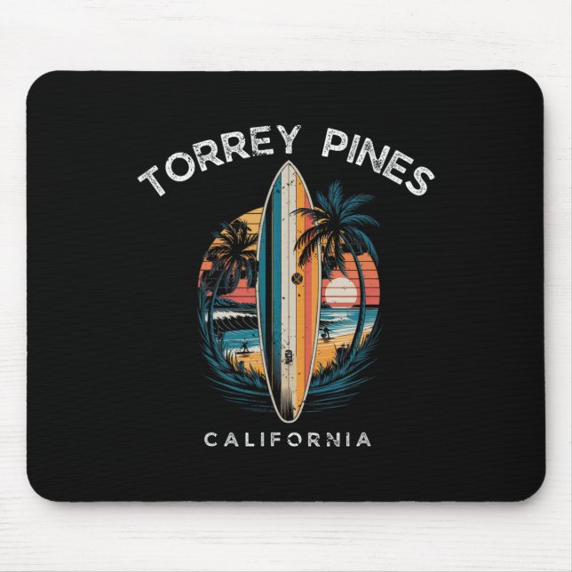 Torrey Pines Beach California Men Women Surfing  Mousepad (Vorne)