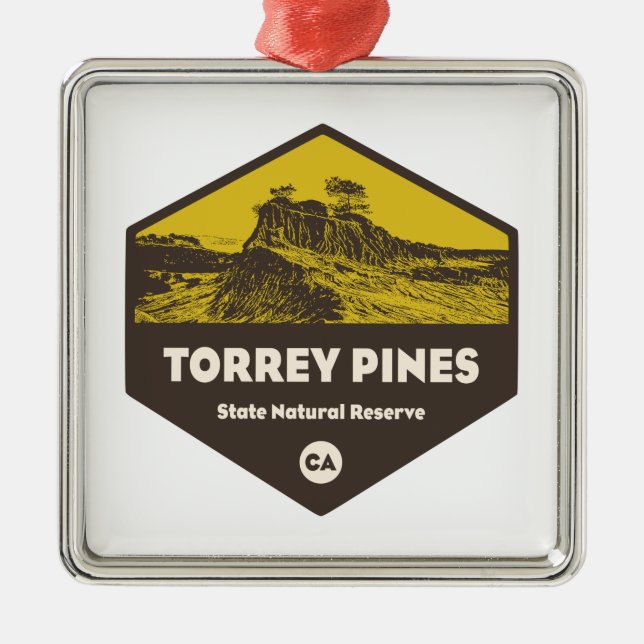 Torrey Pines Staat Reserve Kalifornien Ornament Aus Metall (Vorne)