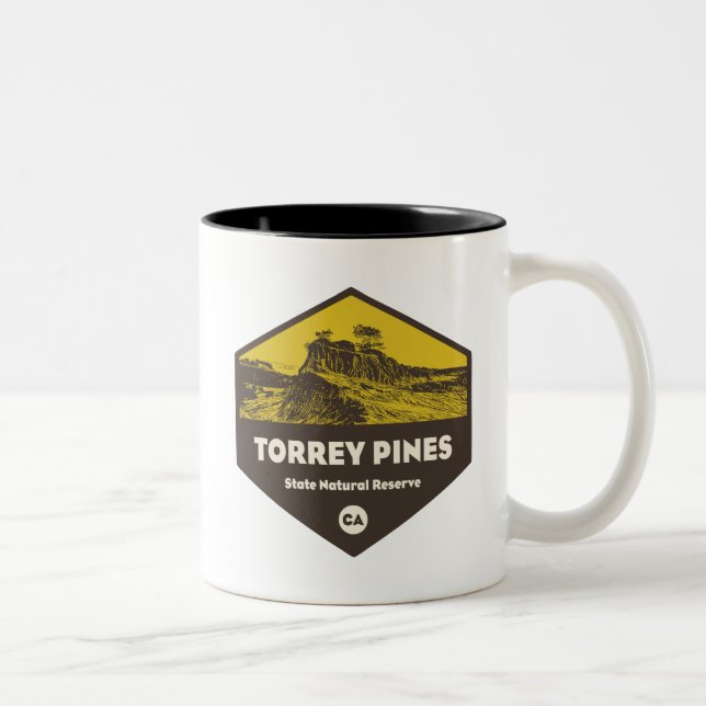 Torrey Pines Staat Reserve Kalifornien Zweifarbige Tasse (Rechts)