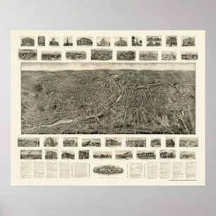 Torrington, panoramische Karte CT - 1909 Poster