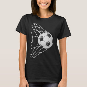 Torschuss Fußball im Netz, cooler Fußball T-Shirt
