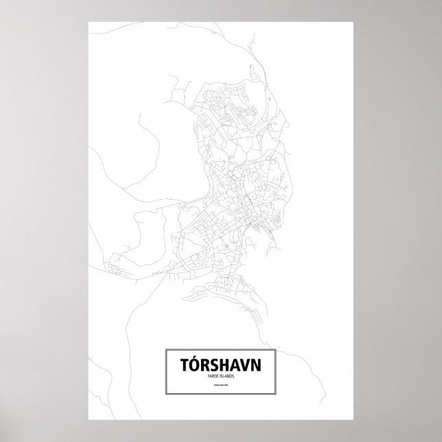 Tórshavn, Färöer (schwarz auf weiß) Poster (Vorne)