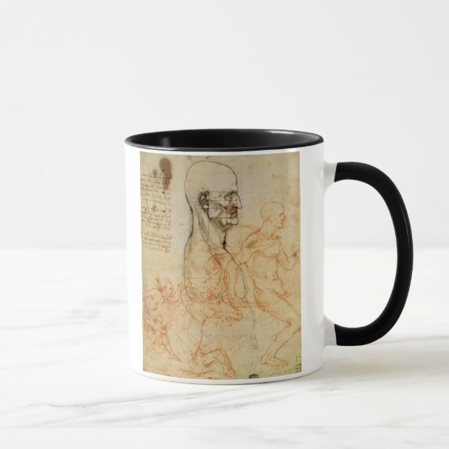 Torso eines Mannes im Profil, der Kopf quadriert Tasse (Rechts)