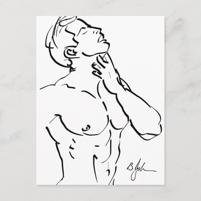 Torso Sketch Postcard Postkarte (Vorderseite)