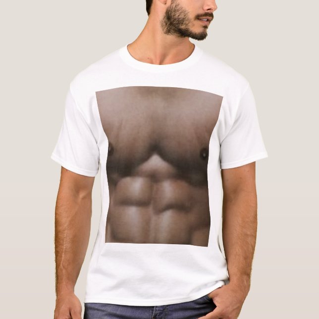 TORSO-T-SHIRT-ABS tragen mit offenem Shirt oder, (Vorderseite)
