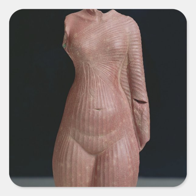 Torso von Frauen, wahrscheinlich Königin Nefertiti Quadratischer Aufkleber (Vorderseite)