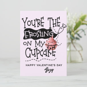 Torte auf meiner Cupcake Valentinstagskarte Einladung